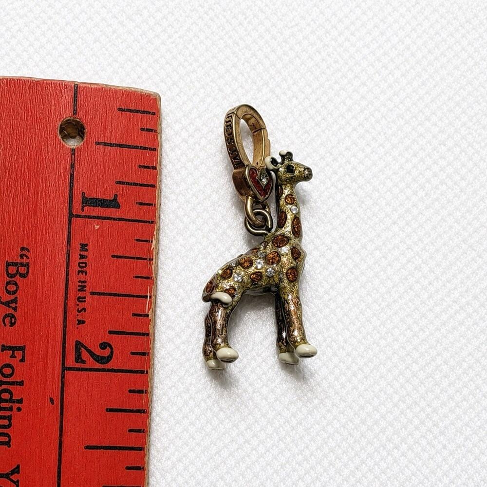 Jay Strongwater Giraffe Charm Swarovski Crystal Enamel Animal Pendant RARE - Picture 5 of 5